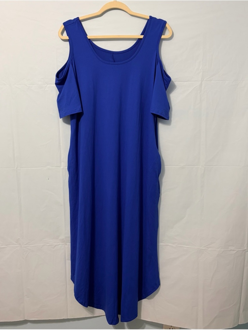 Cold-Shoulder Maxi Dress in Royal Blue